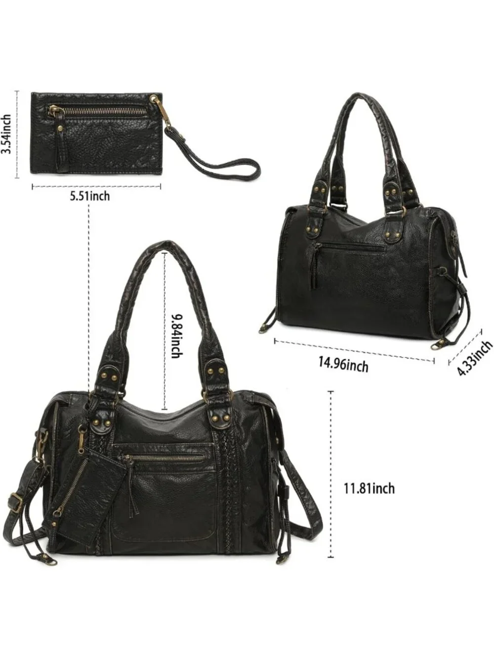 Y2K Vintage Hobo Shoulder Bag, Stylish Vegan Leather Tote for Women